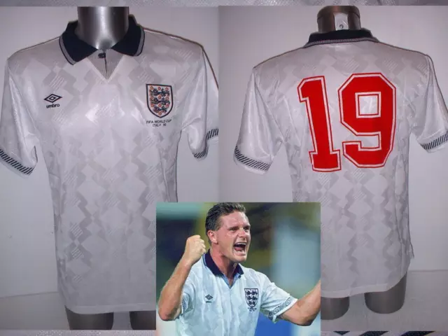 England 1990 Gascoigne Gazza Retro Shirt Jersey NEW S M L XL Football Score Draw