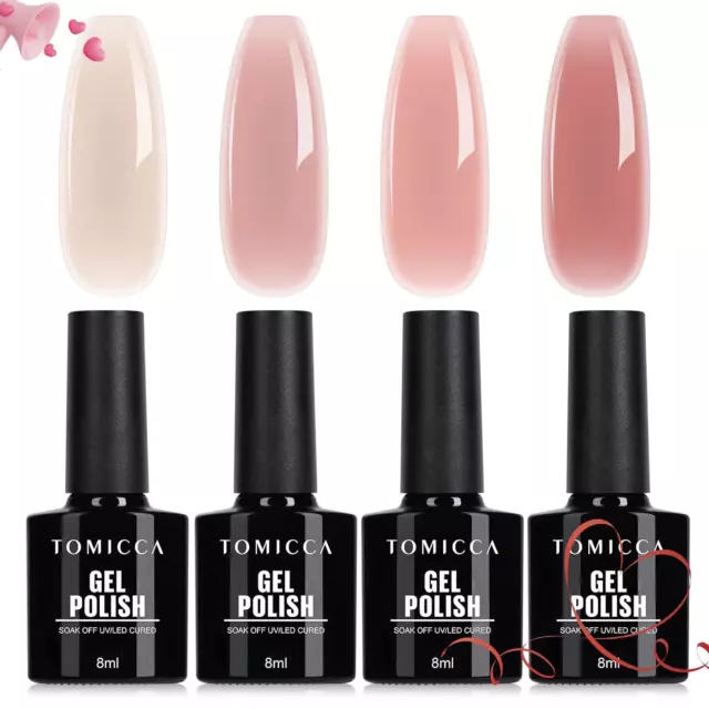 4 Farben UV Nagellack Rosa Set, Gel Nagellack Für UV Lampe Soak-Off UV/LED Pink