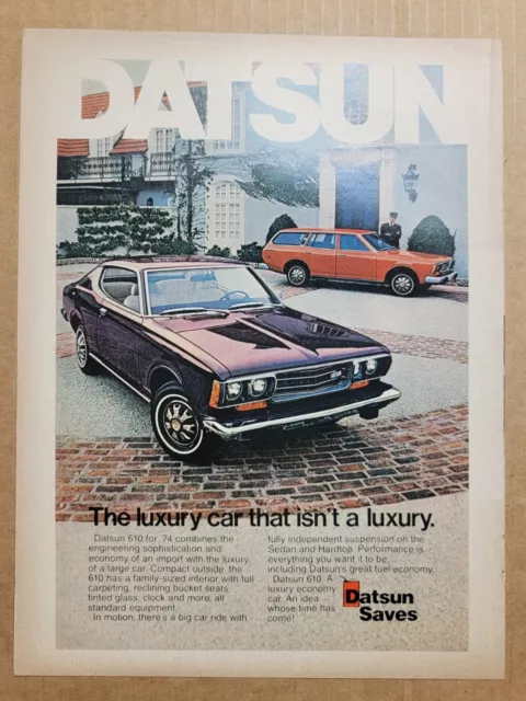 VINTAGE 1974 Print Ad Advertisement Datsun Coupe And Wagon