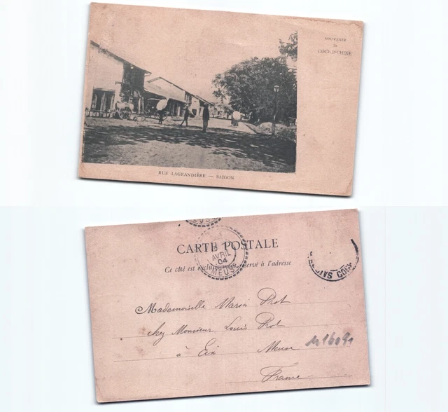(n16091)   Saigon Straßenszene 1904   Ansichtskarte Indochina (französisch)