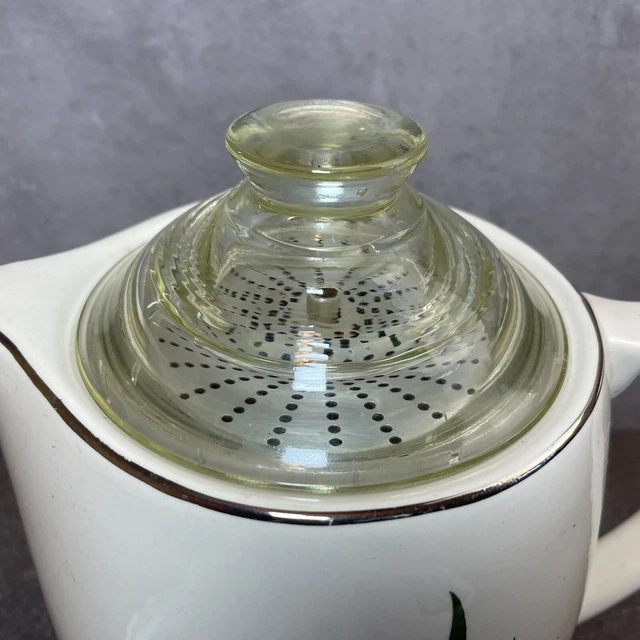 RUSSELL HOBBS AUTOMATIC Coffee Pot CPI Ceramic Percolator Floral Leaf