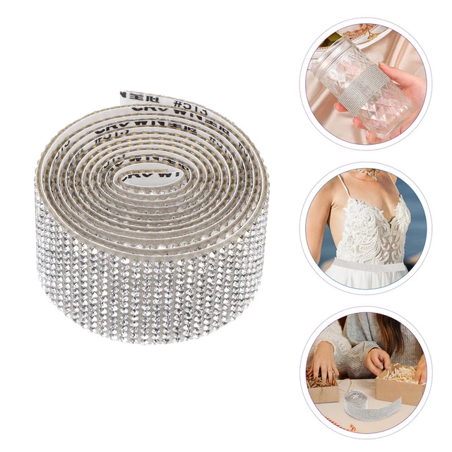 3 Rollos Cinta de Cristal Estrás Boda Regalo Cinta Cristal Bling Envoltura