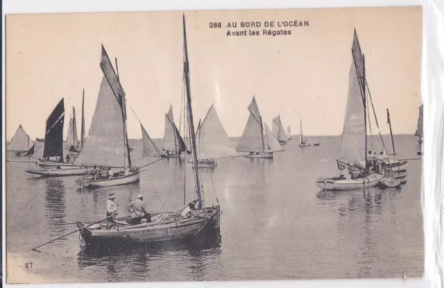 CPA 44 NANTES Ships Voiliers Bateaux AU BORD DE L'OCEAN - Avant les Régates