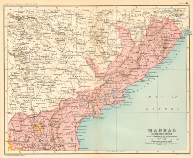 'Madras (Northern Section)'. British India provinces. Andhra Pradesh 1931 map