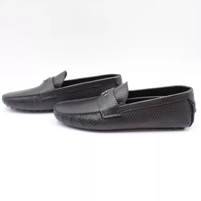 ROBERTO CAVALLI SNAKE Embossed Leather Loafers in Black - Men's Size EU ...