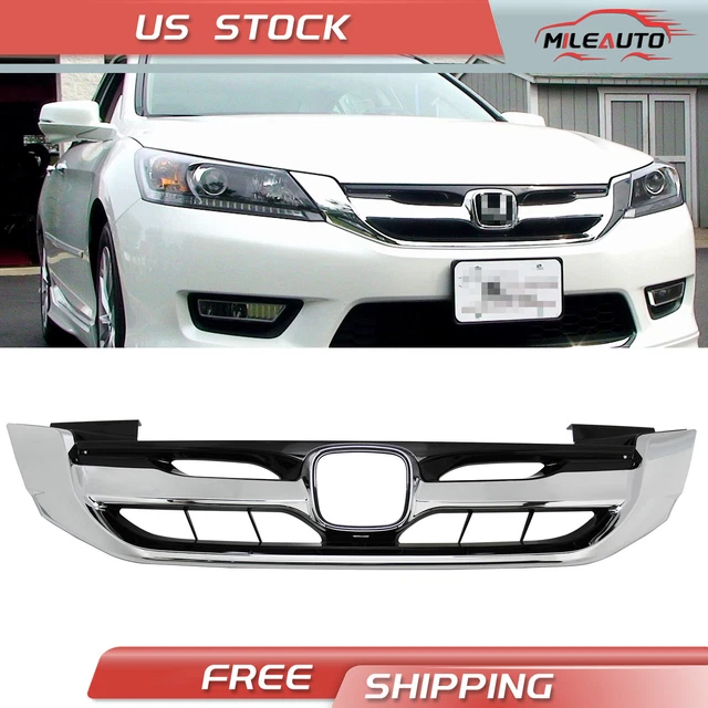 FRONT GRILLE GRILL JDM Mod Style Chrome & Black For Honda Accord Sedan