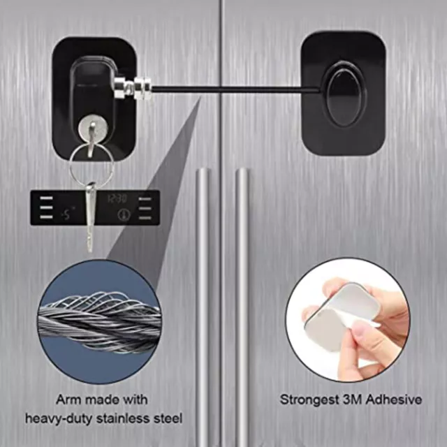Refrigerator Lock Fridge Cabinet Child Safety Childproof for Kids Door Window AU
