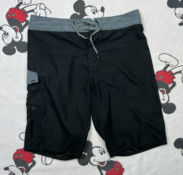 Fox Racing Swim Trunks Mens 32 x 12 Black Surf Board Shorts