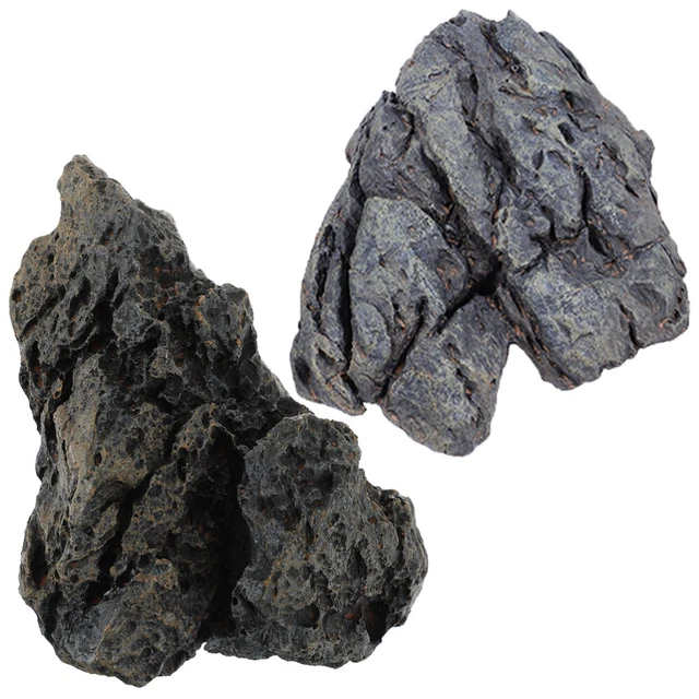 2 pezzi di pesce pietra di pietra rocce decorative rocce d'acquario decorazioni