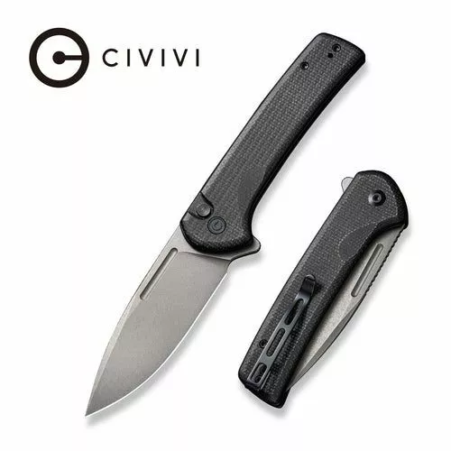 CIVIVI CONSPIRATOR Buttonlock Flipper Black Micarta Nitro-V Steel C21006-1