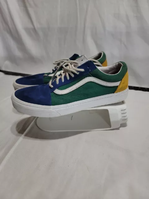 Vans Old Skool Yacht Club Colorblock Green Blue Yellow Skate Shoes Men 10.5 READ