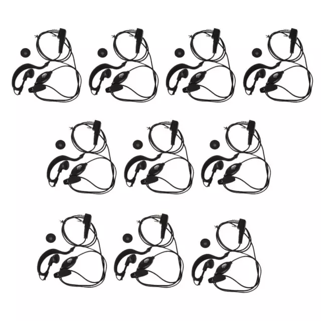 10 x G Shape 2 Pin PTT Earpiece Earphone Mic for Kenwood Baofeng 2 Way Radio