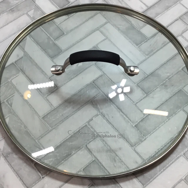 Cooking With Calphalon Tempered Glass Replacement Lid 10.75" Stainless Rubber