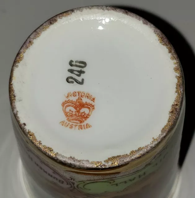 Antique 1908 "Souvenir Of Boston" Victoria Austria Porcelain Tumbler! 2