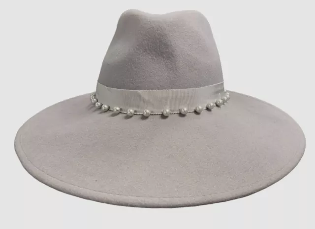 $435 Eugenia Kim Womens Gray Emmanuelle Wool Fedora One Size