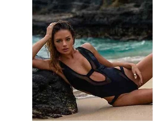 MODE MER MAILLOT de Bain une Pièce Monokini Élégant Noir Foré Dos Nu