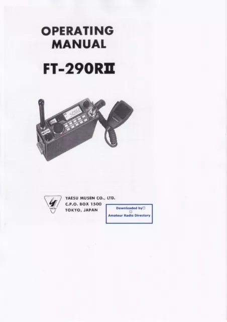 Bedienungsanleitung-Operating Instructions für Yaesu FT-290 R MK2