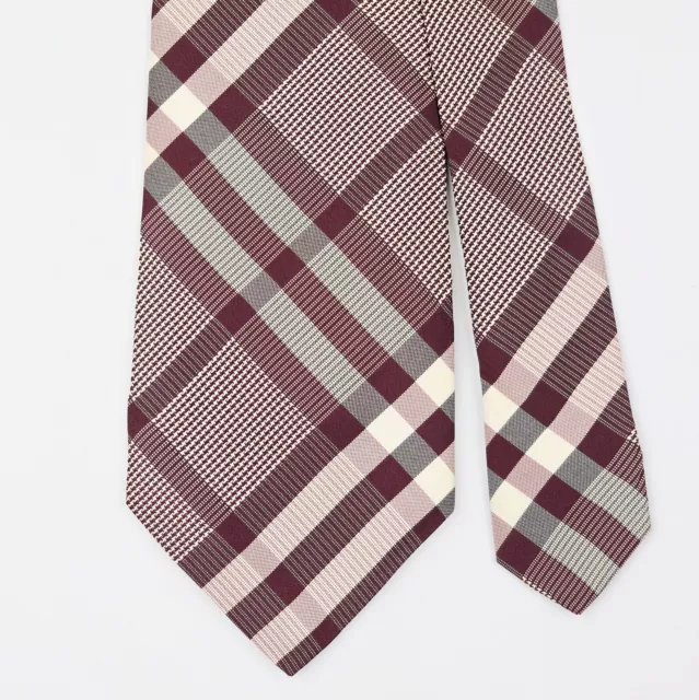 BURBERRY LONDON TIE Check in Red Woven Silk Necktie