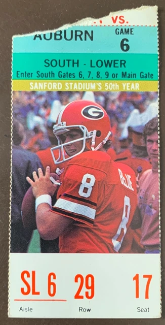 Georgia Bulldogs 11/17/1979 ORIGINAL college football ticket vs Auburn