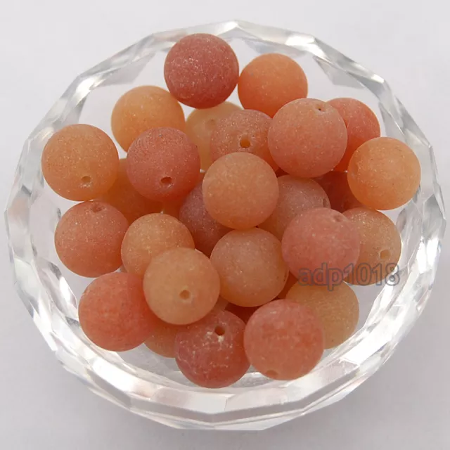Natural Matte Frosted Gemstone Round Spacer Loose Beads 4mm 6mm 8mm 10mm 12mm