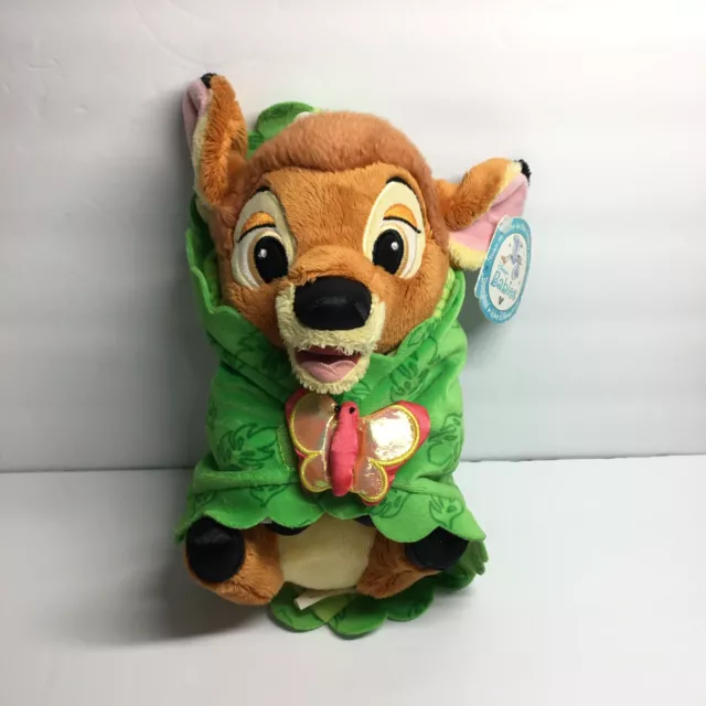 Disney Babies Disney Parks Plush Bambi Fawn with Green Blanket/Butterfly Lovey