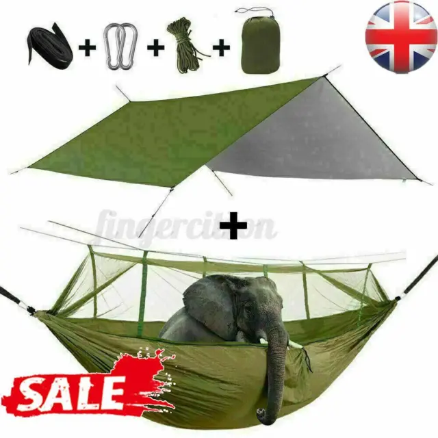 2 Person Camping Hammock With Mosquito Net Outdoor Hammock  With Tent Tarp 3x3 m