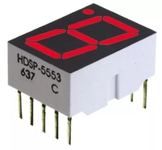 1 x Broadcom HDSP-5553 7-segment Affichage Led, cc Rouge 1.48 Mcd Rh Dp 14.2mm