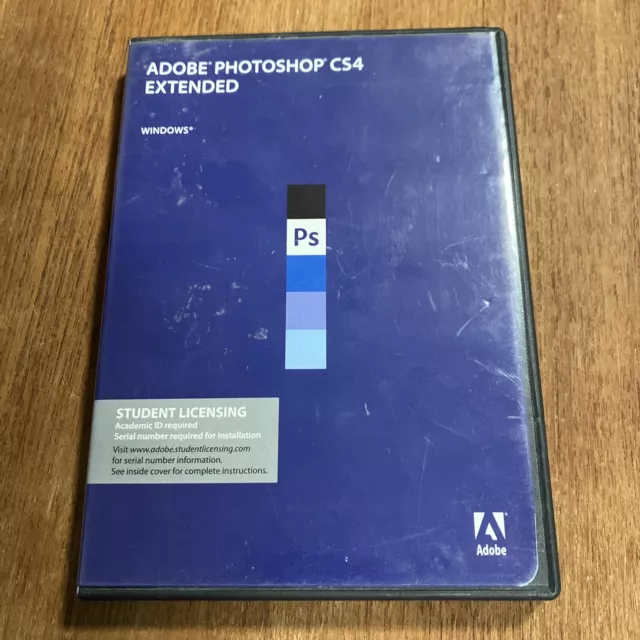 Adobe Photoshop CS4 Extended Student Edition Windows With Serial Number ￼