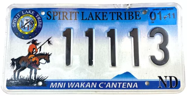 Vtg North Dakota 2011 Auto License Plate Spirit Lake Tribe Mini Wakan C'Antena