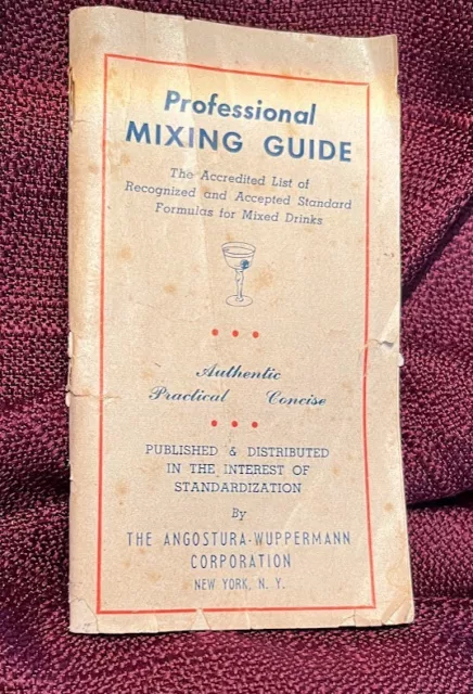 VTG 1947 booklet ANGOSTURA professional mixing guide bartender