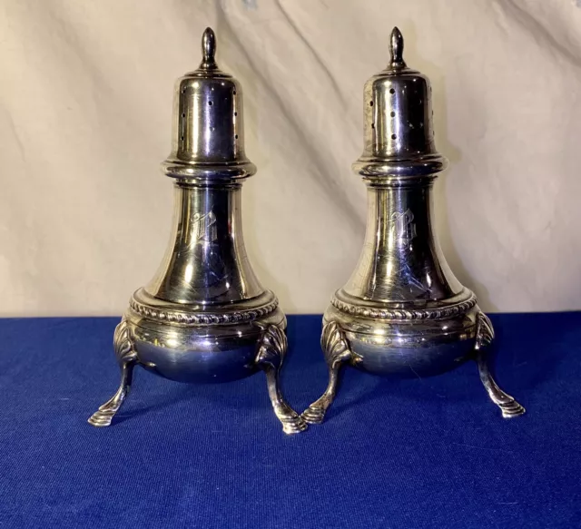 Vintage Pair of Becht & Hartl Sterling Silver Salt & Pepper Shakers 204g #2244