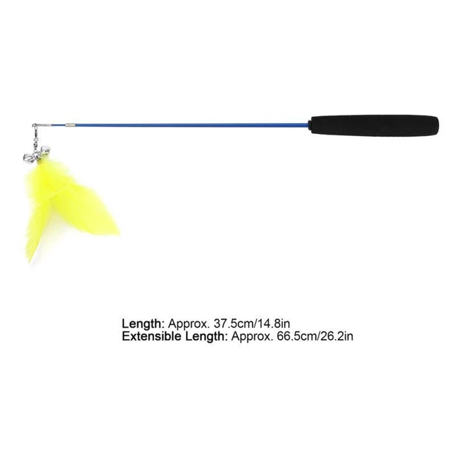 Interactive Cat Feather Teaser Wand Toy with Bells for Indoor Play