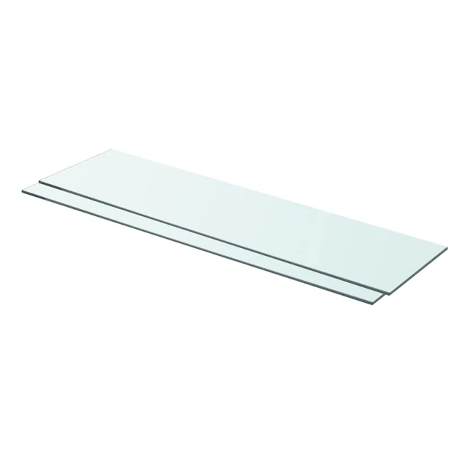 Mensole in Vetro Trasparente 2 pz 80x20  H3N7
