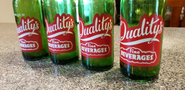 4 Grands Vintage 20 oz. Bouteilles de soda boissons fines Green Stevens Point Quality 3