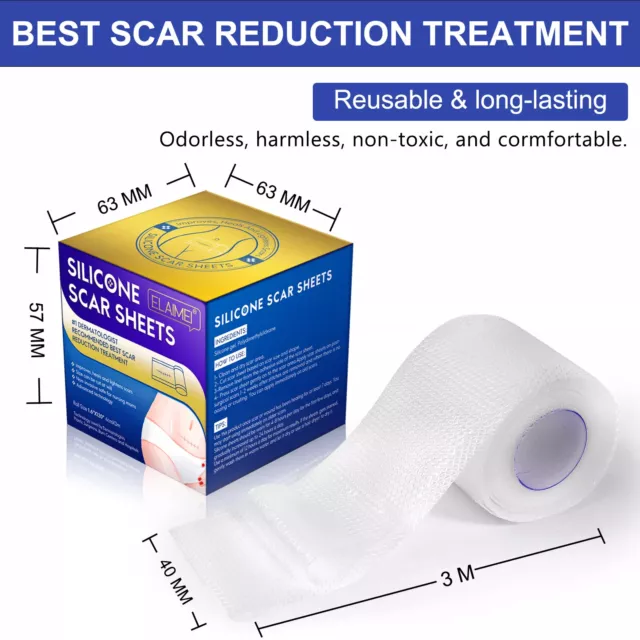3 m Silicone Scar Tape Roll Sheets Scars Removal Skin Treatment Gel Patch Tapes