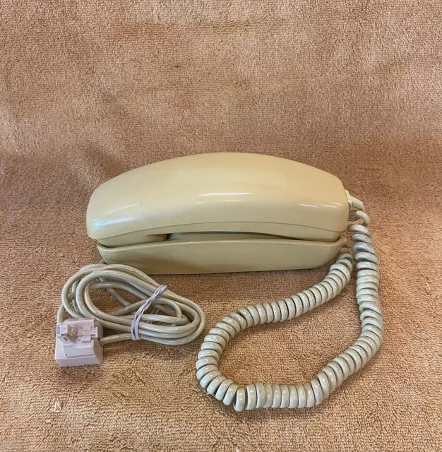 Vintage Rotary Dial Phone ITT Telephone slim line Mild Yellow USA