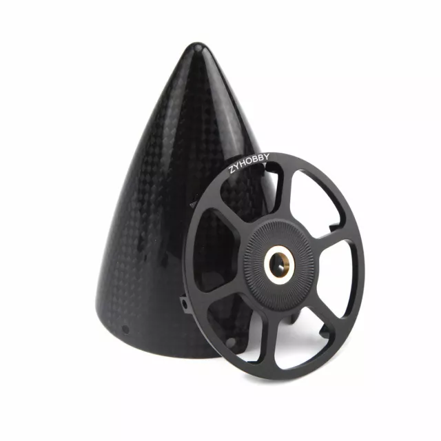 1PC 2.75/3/4/5/4.5 inch Carbon Fiber Cone Spinner w/ Alu Backplate for RC Plane