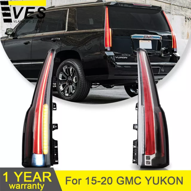 LED Tail Lights Clear Rear Lamp For 2015-2020 GMC Yukon Cadillac Escalade Style