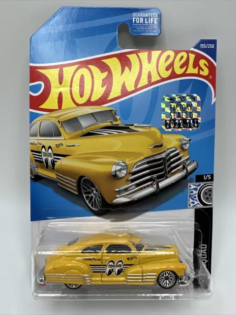 Hot Wheels 1947 Chevy Yellow Fleetline Rod Squad From 2022 Factory Set