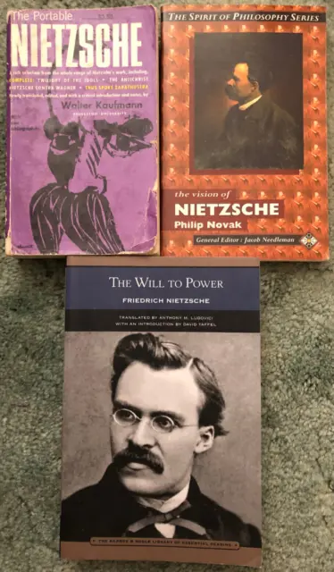 Friedrich Nietzsche books, lot of 3, Will to Power, The Portable Nietzsche