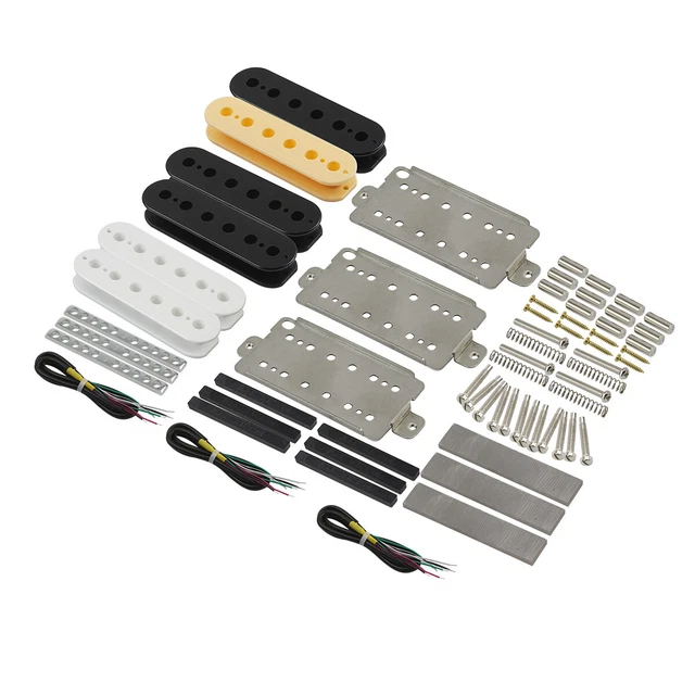 FLEOR Alnico 5 Guitar Humbucker Parts DIY Kit Parts Bobbin Bar Magnet