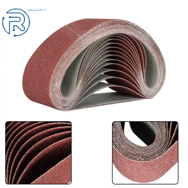 12Pack 4×24" Sanding Belts 60 80 120 150 240 400 Grit Belt Paper Sandpaper US