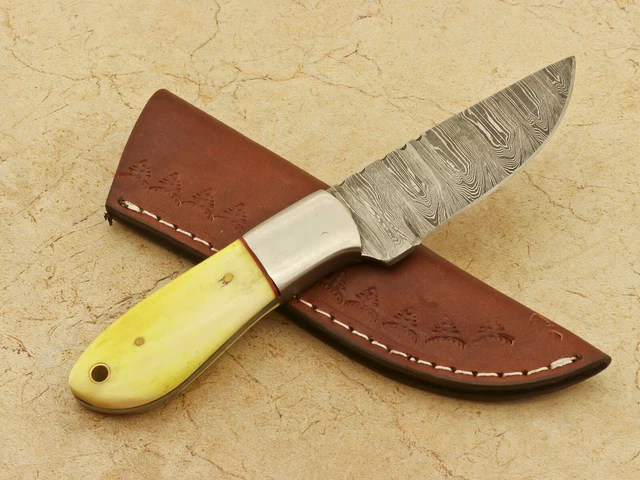 Custom Hand Forged Damascus Custom Bone Skinning Hunting Camping Knife/Steel Bo