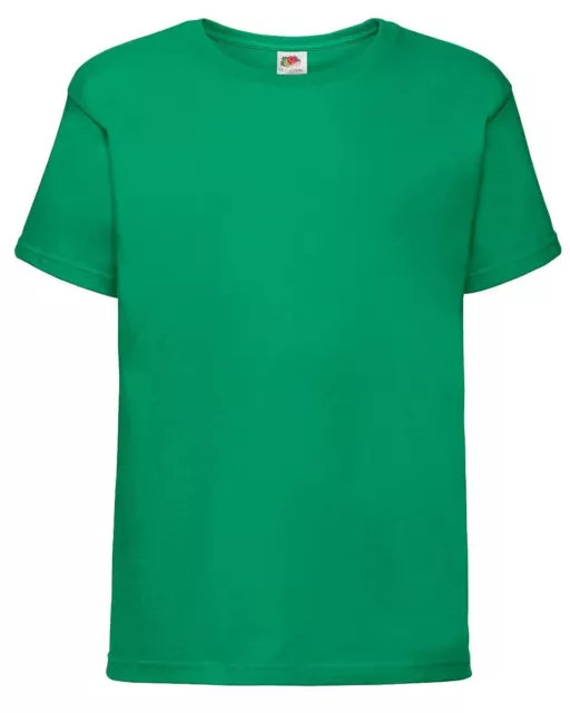 Fruit Of The Loom Kids Sofspun Green Cotton Short Sleeve T-Shirt Kelly 61015