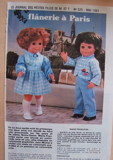 page poupées MODES ET TRAVAUX 12/1971 Marie Françoise, Jean Michel page poupées MODES ET TRAVAUX 12/1971 Marie Françoise, Jean Michel