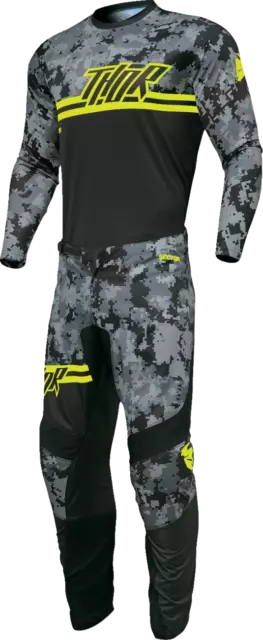 Tuta Bambino Completo Maglia Pantalone THOR SECTOR DIGI Moto Cross Camo Mimetica