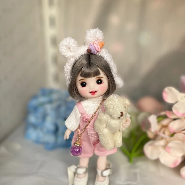 1/12 BJD Doll Movable Jointed Body Mini Cute Girl Fashion Clothes Outfits Toys