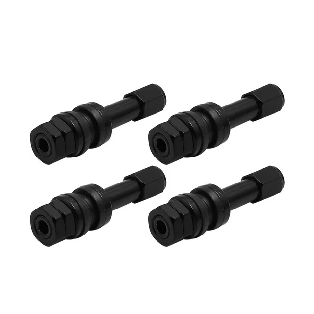 4pc Aluminium noir Pneu sans tube Auto queue aspiration bouchon anti-poussière