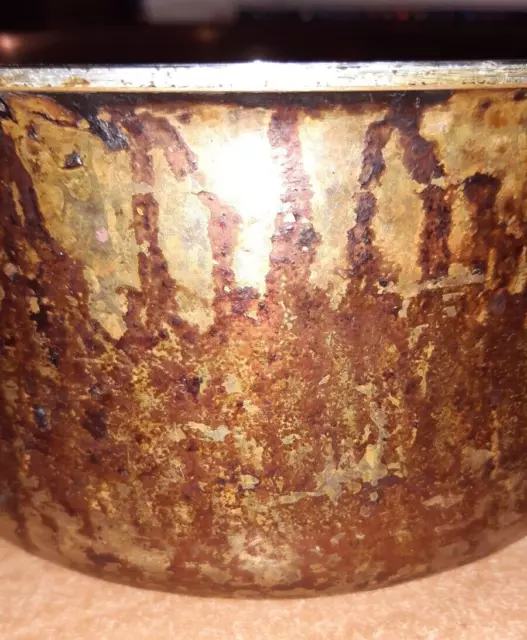 alte französische Kupfer  Stielkasserolle  Kupfertopf 2