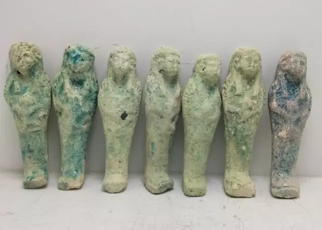 RARE ANCIENT EGYPTIAN ANTIQUITIES 7 Stone Statues Of Ushabti Shabti Pharaonic BC